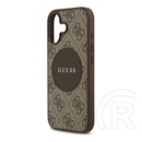 CG Mobile Apple iPhone 17 guess 4g circle classic logo szilikon védő (ütésállóság, textil hátlap, magsafe) sötétbarna