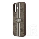 CG Mobile Apple iPhone 17 guess 4g printed stripes szilikon védő (ütésállóság, bőr hatású hátlap, magsafe) sötétbarna
