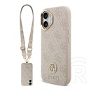 CG Mobile Apple iPhone 17 guess 4g strass logo & big strap metal buttons védő (bőr hatású, magsafe + vállpánt) rózsaszín