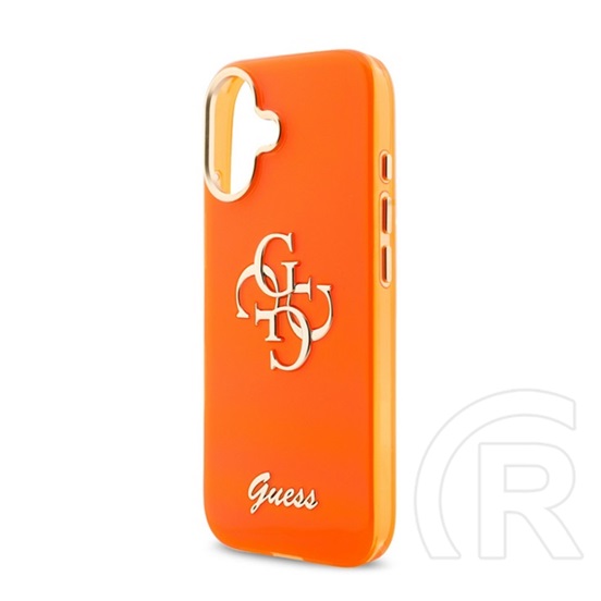 CG Mobile Apple iPhone 17 guess iml 4g script metal logo szilikon telefonvédő (ütésállóság, műanyag hátlap) narancssárga