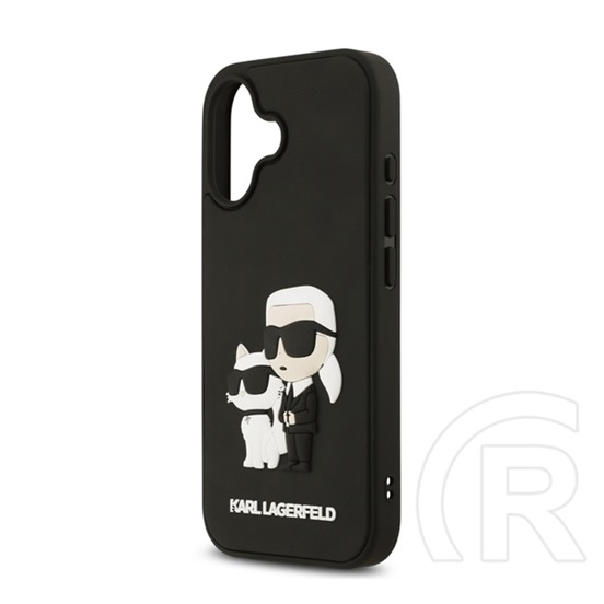 CG Mobile Apple iPhone 17 karl lagerfeld 3d rubber karl and choupette szilikon telefonvédő (ütésállóság, 3d) fekete