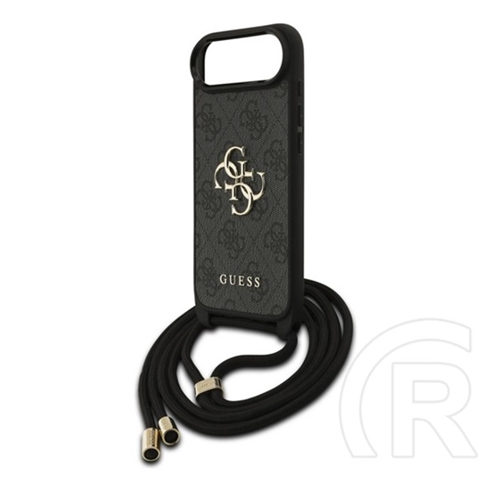 CG Mobile Apple iPhone Air guess 4g big logo cord stap crossbody védő (ütésálló, bőr hatású hátlap + vállpánt) fekete