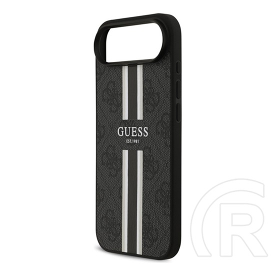 CG Mobile Apple iPhone Air guess 4g printed stripes szilikon védő (ütésállóság, bőr hatású hátlap, magsafe) fekete