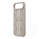 CG Mobile Apple iPhone Air guess 4g printed stripes szilikon védő (ütésállóság, bőr hatású hátlap, magsafe) rózsaszín