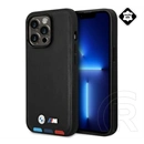 CG Mobile BMW Leather Stamp Tricolor magsafe szilikon telefonvédő (valódi bőr bevonat, prémium, fekete)