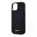 CG Mobile DKNY Plain Silver Logo szilikon telefonvédő (ütésállóság, műanyag hátlap, MagSafe, fekete)