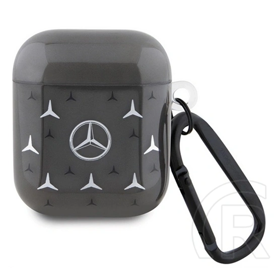 CG Mobile Mercedes-Benz Case Star Pattern szilikon tok Apple AirPods 1/2 (karabíner, MagSafe, fekete)