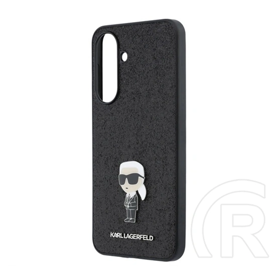 CG Mobile Samsung A37 5G karl lagerfeld fixed glitter metal ikonik szilikon védő (ütésálló, bőr hatású hátlap) fekete