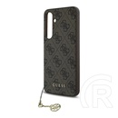 CG Mobile Samsung Galaxy S24 FE (SM-S721) guess 4g charms műanyag telefonvédő (textil hátlap, telefondísz) barna
