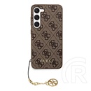 CG Mobile Samsung Galaxy S24 Ultra (SM-S928) guess 4g charms műanyag telefonvédő (textil hátlap, telefondísz) barna