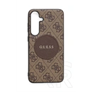 CG Mobile Samsung Galaxy S25 Plus (SM-S936) guess 4g round patch védő (ütésálló, textil hátlap, magsafe) világosbarna