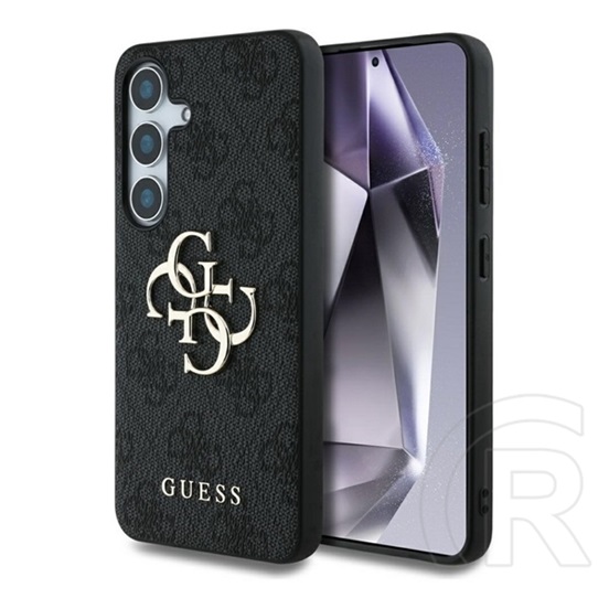CG Mobile Samsung Galaxy S25 (SM-S931) guess 4g big logo szilikon telefonvédő (ütésállóság, bőr hatású hátlap) fekete