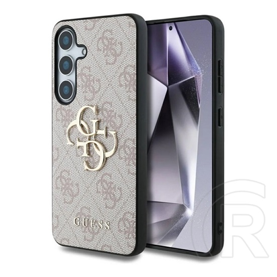 CG Mobile Samsung Galaxy S25 (SM-S931) guess 4g big logo szilikon telefonvédő (ütésállóság, bőr hatású hátlap) rózsaszín