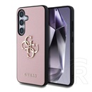 CG Mobile Samsung Galaxy S25 (SM-S931) guess grained big 4g logo small classic logo (ütésálló, bőr hatású) rózsaszín