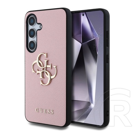CG Mobile Samsung Galaxy S25 (SM-S931) guess grained big 4g logo small classic logo (ütésálló, bőr hatású) rózsaszín
