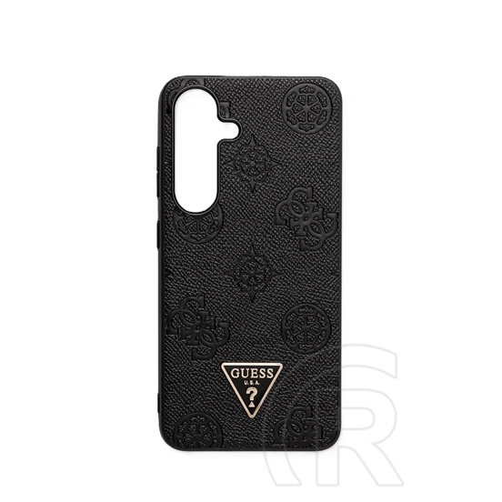 CG Mobile Samsung Galaxy S25 (SM-S931) guess grained hot stamp peony pattern védő (ütésálló, bőr hatású, magsafe) fekete