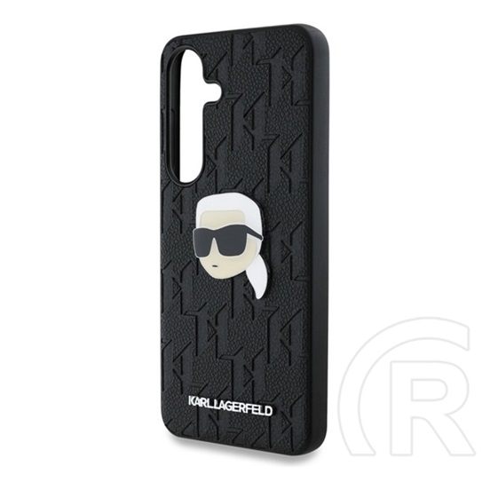 CG Mobile Samsung Galaxy S25 (SM-S931) karl lagerfeld leather monogram pin logo karl head (ütésálló, bőr hatású) fekete