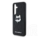 CG Mobile Samsung Galaxy S25 (SM-S931) leather monogram pin logo choupette head (ütésálló, bőr hatású hátlap) fekete