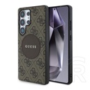 CG Mobile Samsung Galaxy S25 Ultra (SM-S938) guess 4g round patch védő (ütésálló, textil hátlap, magsafe) világosbarna