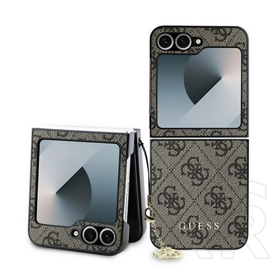CG Mobile Samsung Galaxy Z Flip6 (SM-F741) guess 4g charms műanyag telefonvédő (textil hátlap, telefondísz) barna