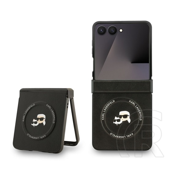 CG Mobile Samsung Galaxy Z Flip7 (SM-F766) karl and choupette heads (ütésálló, bőr hatású, magsafe) fekete