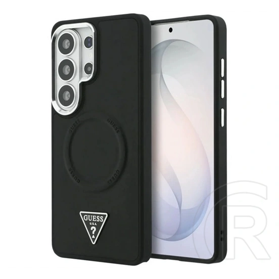 CG Mobile Samsung S26 Ultra guess embossed ring triangle logo magsafe védő (ütésálló, bőr hatású hátlap) fekete