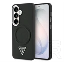 CG Mobile Samsung S26 guess embossed ring triangle logo szilikon telefonvédő (ütésállóság, bőr hatású hátlap) fekete