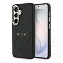 CG Mobile Samsung S26 guess saffiano peony embossed ring szilikon telefonvédő (ütésállóság, bőr hatású hátlap) fekete