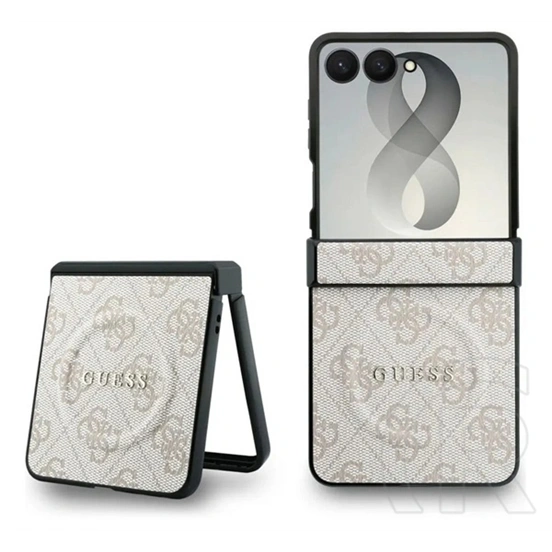 CG Mobile Samsung Z Flip8 guess pu leather 4g magnetic műanyag telefonvédő (ütésálló, bőr hatású, mágneses) rózsaszín