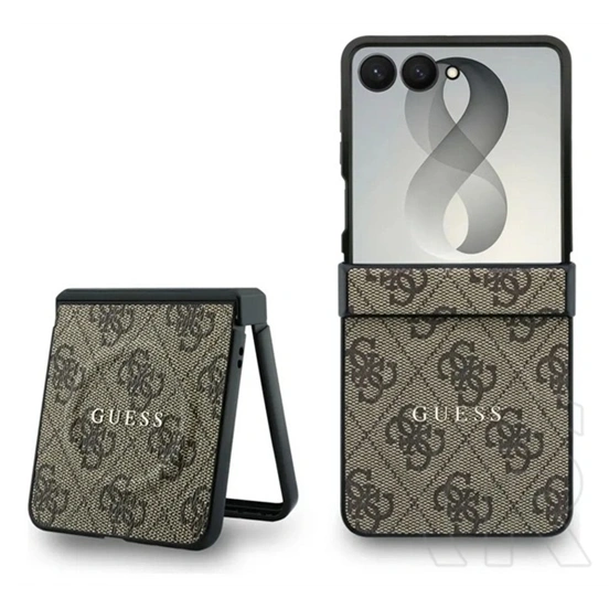 CG Mobile Samsung Z Flip8 guess pu leather 4g magnetic műanyag telefonvédő (ütésálló, bőr hatású, mágneses) sötétbarna