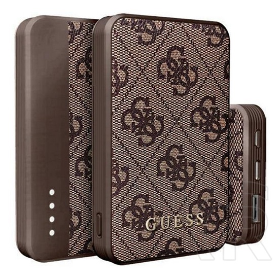 CG Mobile guess 4g leather metal logo vésztöltő usb+type-c aljzat (5000mah, 15w, gyorstöltő) barna