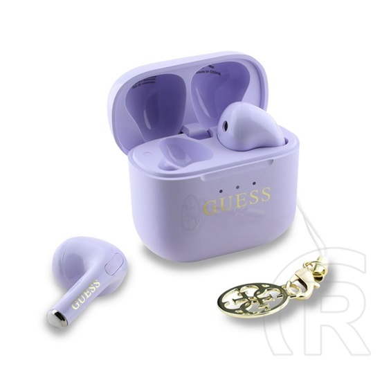 CG Mobile guess classic logo charm bluetooth fülhallgató sztereo (v5.4, tws, mikrofon + töltőtok) lila