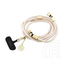 CG Mobile guess crossbody strap 4g charm adatkábel (type-c - type-c, gyorstöltő, nyakpánt, 150cm) bézs