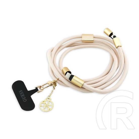 CG Mobile guess crossbody strap 4g charm adatkábel (type-c - type-c, gyorstöltő, nyakpánt, 150cm) bézs