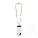 CG Mobile guess crossbody strap 4g charm adatkábel (type-c - type-c, gyorstöltő, nyakpánt, 150cm) bézs