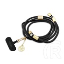 CG Mobile guess crossbody strap 4g charm adatkábel (type-c - type-c, gyorstöltő, nyakpánt, 150cm) fekete