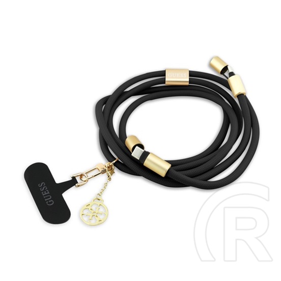 CG Mobile guess crossbody strap 4g charm adatkábel (type-c - type-c, gyorstöltő, nyakpánt, 150cm) fekete