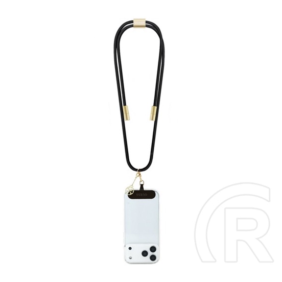 CG Mobile guess crossbody strap 4g charm adatkábel (type-c - type-c, gyorstöltő, nyakpánt, 150cm) fekete