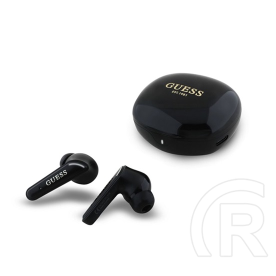 CG Mobile guess glossy classic logo bluetooth fülhallgató sztereo (v5.4, tws, mikrofon + töltőtok) fekete