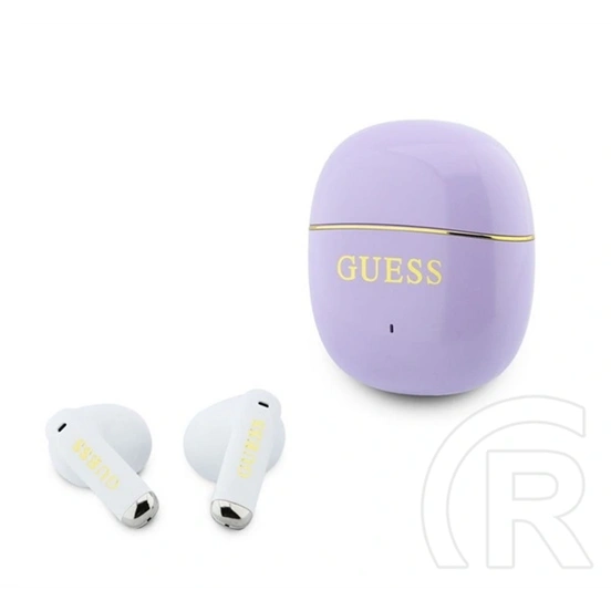 CG Mobile guess gold line glossy classic logo bluetooth fülhallgató sztereo (v5.4, TWS, mikrofon + töltőtok, lila)