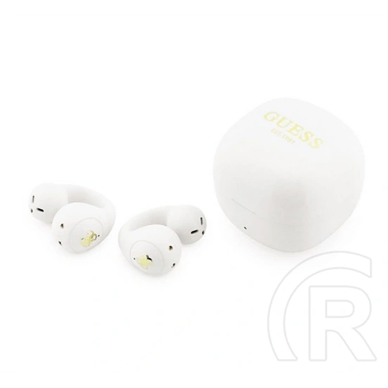 CG Mobile guess mini classic logo bluetooth fülhallgató sztereo (v6.0, tws, fülre csíptethető, mikrofon + töltőtok, fehé