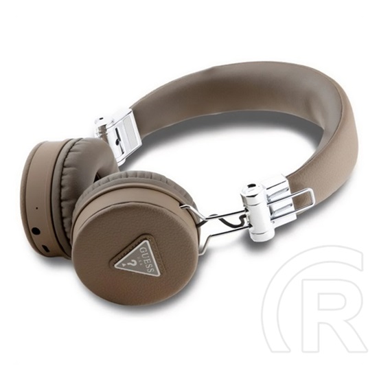 CG Mobile guess pu grained traingle logo bluetooth fejhallgató  (v5.3, mikrofon, zajszűrő, microsd kártyaolvasó) barna