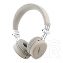 CG Mobile guess pu grained traingle logo bluetooth fejhallgató  (v5.3, mikrofon, zajszűrő, microsd kártyaolvasó) bézs