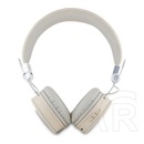 CG Mobile guess pu grained traingle logo bluetooth fejhallgató  (v5.3, mikrofon, zajszűrő, microsd kártyaolvasó) bézs