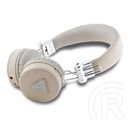 CG Mobile guess pu grained traingle logo bluetooth fejhallgató  (v5.3, mikrofon, zajszűrő, microsd kártyaolvasó) bézs