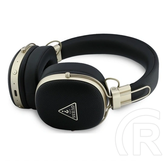 CG Mobile guess pu grained triangle gold metal logo bluetooth fejhallgató sztereo (v5.4, mikrofon, zajszűrő) fekete