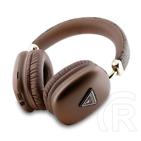 CG Mobile guess pu leather 4g triangle logo bluetooth fejhallgató sztereo (v5.3, mikrofon, zajszűrő, ipx4 vízálló) barna