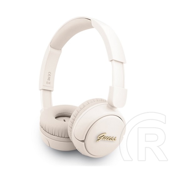 CG Mobile guess script metal logo bluetooth fejhallgató sztereo (v5.3, mikrofon, ipx4 vízálló) bézs