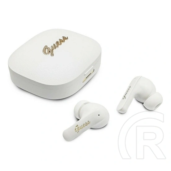 CG Mobile guess script metal logo bluetooth fülhallgató sztereo (v5.4, tws, mikrofon, fordító funkicó + töltőtok) fehér