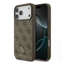 CG Mobile iPhone 18 Pro Max guess 4g small classic logo magsafe szilikon védő (ütésálló, bőr hatású, magsafe) sötétbarna